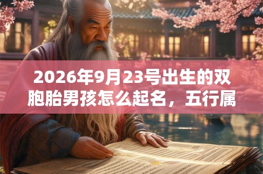 2026年9月23号出生的双胞胎男孩怎么起名，五行属什么