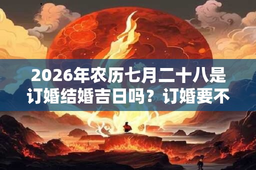 2026年农历七月二十八是订婚结婚吉日吗？订婚要不要包红包