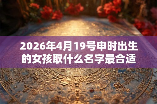 2026年4月19号申时出生的女孩取什么名字最合适