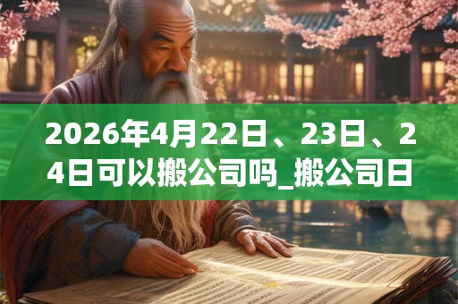 2026年4月22日、23日、24日可以搬公司吗_搬公司日子好吗