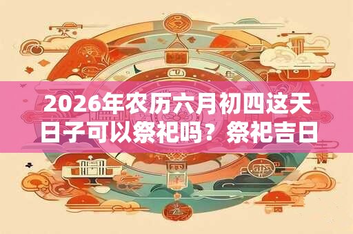 2026年农历六月初四这天日子可以祭祀吗?祭祀吉日怎么看? 2026年农历六月初四这天日子可以祭祀吗?祭祀吉日怎么看?