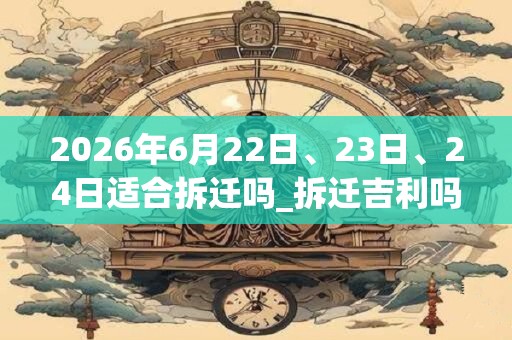 2026年6月22日、23日、24日适合拆迁吗_拆迁吉利吗