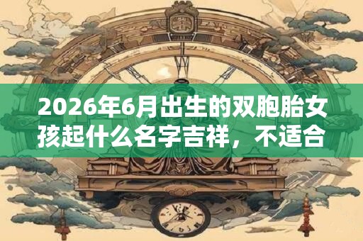 2026年6月出生的双胞胎女孩起什么名字吉祥，不适合用哪些字。