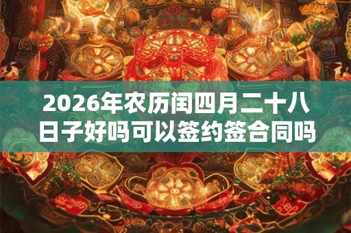 2026年农历闰四月二十八日子好吗可以签约签合同吗？