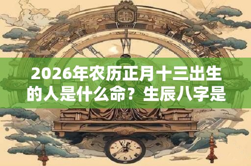 2026年农历正月十三出生的人是什么命？生辰八字是什么？