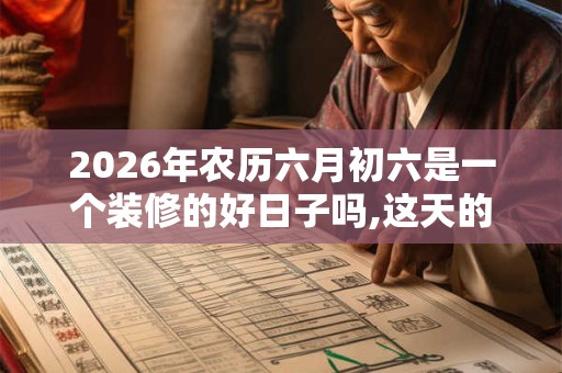 2026年农历六月初六是一个装修的好日子吗,这天的吉时有哪些? 2026年农历六月初六是一个装修的好日子吗,这天的吉时有哪些?