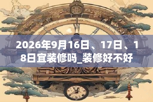 2026年9月16日、17日、18日宜装修吗_装修好不好