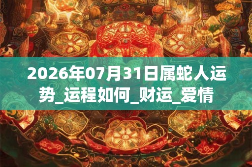 2026年07月31日属蛇人运势_运程如何_财运_爱情