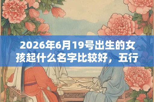 2026年6月19号出生的女孩起什么名字比较好，五行属什么