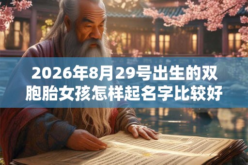 2026年8月29号出生的双胞胎女孩怎样起名字比较好，五行属什么？