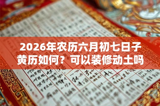 2026年农历六月初七日子黄历如何？可以装修动土吗？