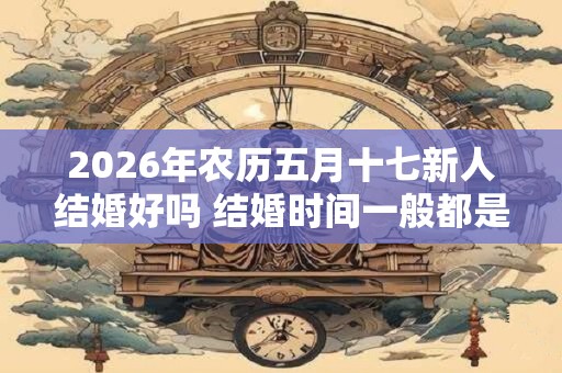 2026年农历五月十七新人结婚好吗 结婚时间一般都是几点