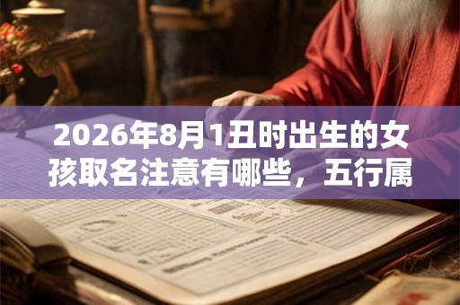 2026年8月1丑时出生的女孩取名注意有哪些，五行属什么