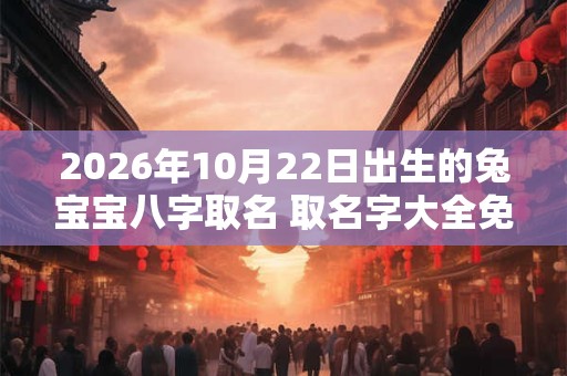 2026年10月22日出生的兔宝宝八字取名 取名字大全免费查询