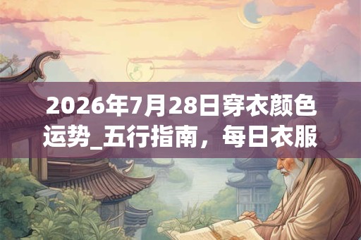 2026年7月28日穿衣颜色运势_五行指南，每日衣服颜色幸运色