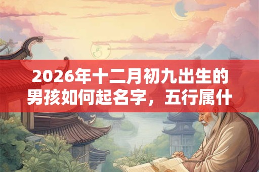 2026年十二月初九出生的男孩如何起名字，五行属什么