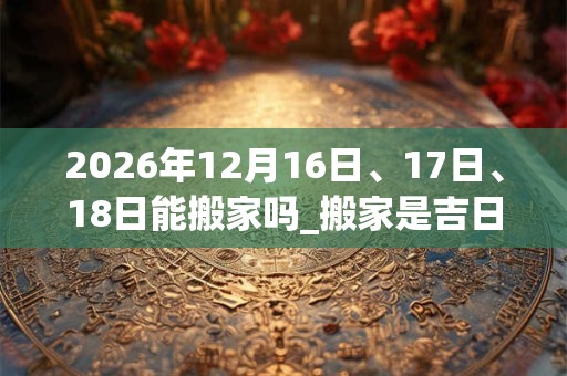 2026年12月16日、17日、18日能搬家吗_搬家是吉日吗
