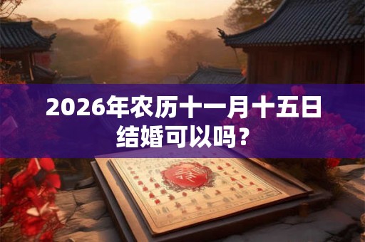 2026年农历十一月十五日结婚可以吗？