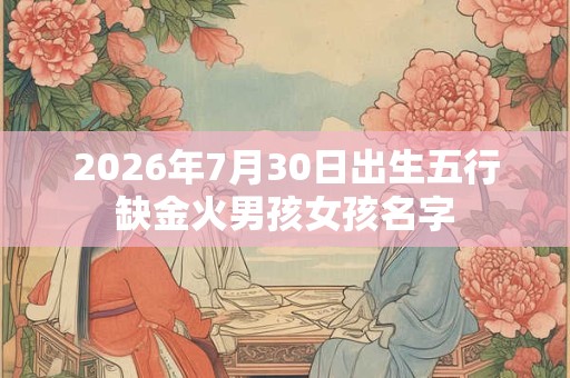 2026年7月30日出生五行缺金火男孩女孩名字
