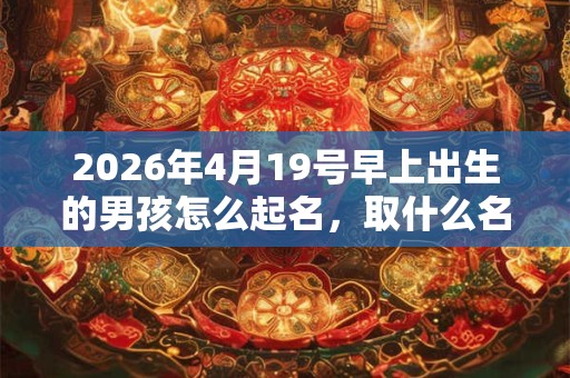 2026年4月19号早上出生的男孩怎么起名，取什么名字吉祥？