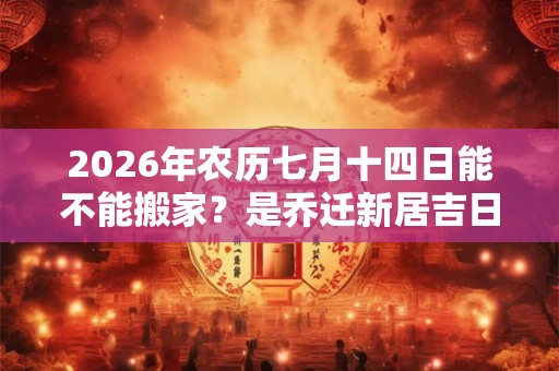 2026年农历七月十四日能不能搬家？是乔迁新居吉日吗