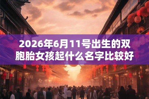 2026年6月11号出生的双胞胎女孩起什么名字比较好，五行属什么？