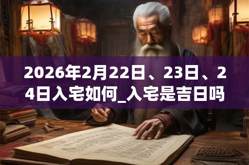 2026年2月22日、23日、24日入宅如何_入宅是吉日吗