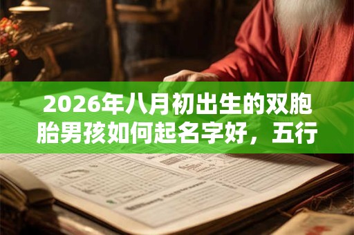 2026年八月初出生的双胞胎男孩如何起名字好，五行属什么？