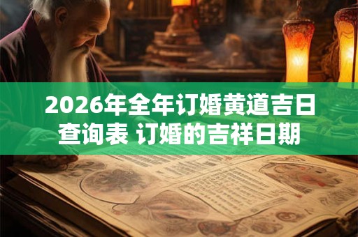 2026年全年订婚黄道吉日查询表 订婚的吉祥日期