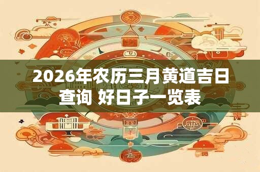 2026年农历三月黄道吉日查询 好日子一览表