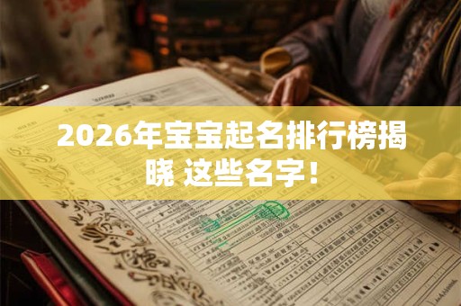 2026年宝宝起名排行榜揭晓 这些名字！