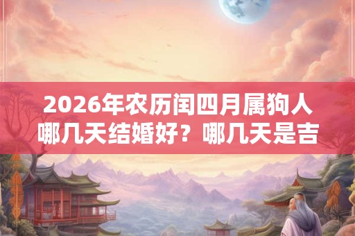 2026年农历闰四月属狗人哪几天结婚好?哪几天是吉日? 2026年农历闰四月属狗人哪几天结婚好?哪几天是吉日?