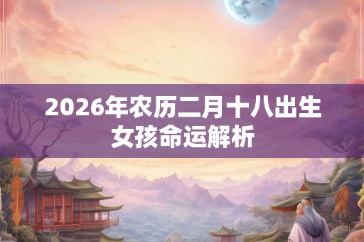 2026年农历二月十八出生女孩命运解析