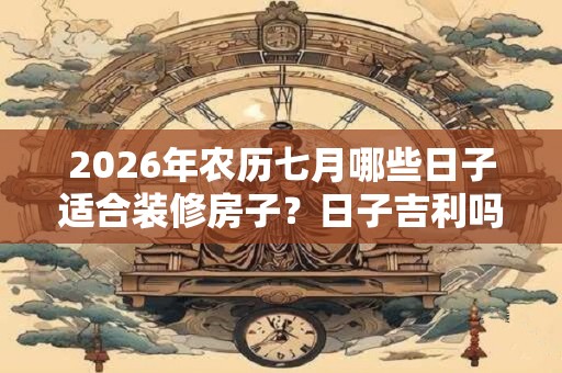 2026年农历七月哪些日子适合装修房子？日子吉利吗？