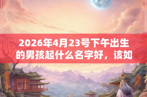 2026年4月23号下午出生的男孩起什么名字好，该如何取名？
