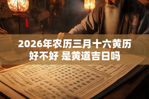 2026年农历三月十六黄历好不好 是黄道吉日吗