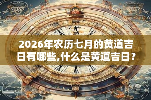 2026年农历七月的黄道吉日有哪些,什么是黄道吉日? 2026年农历七月的黄道吉日有哪些,什么是黄道吉日?
