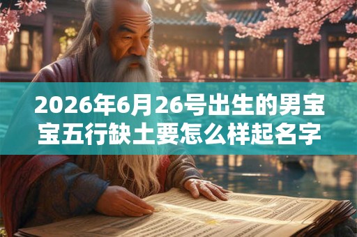 2026年6月26号出生的男宝宝五行缺土要怎么样起名字 2026年6月26号出生的男宝宝五行缺土要怎么样起名字