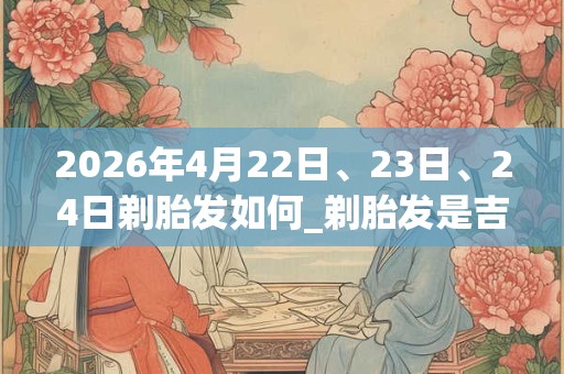 2026年4月22日、23日、24日剃胎发如何_剃胎发是吉日吗