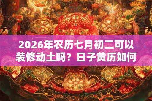 2026年农历七月初二可以装修动土吗?日子黄历如何? 2026年农历七月初二可以装修动土吗?日子黄历如何?