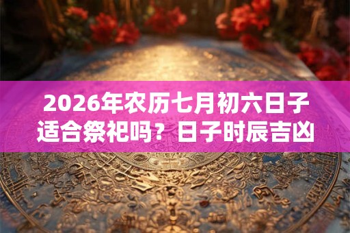 2026年农历七月初六日子适合祭祀吗？日子时辰吉凶如何？