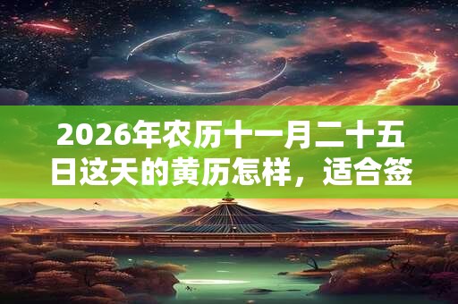 2026年农历十一月二十五日这天的黄历怎样，适合签约吗？