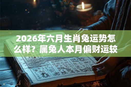 2026年六月生肖兔运势怎么样?属兔人本月偏财运较旺 2026年六月生肖兔运势怎么样?属兔人本月偏财运较旺