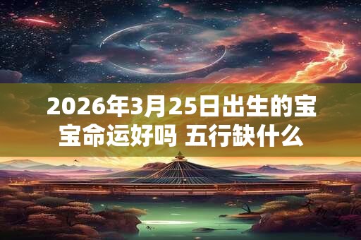 2026年3月25日出生的宝宝命运好吗 五行缺什么 2026年3月25日出生的宝宝命运好吗 五行缺什么