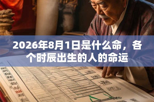 2026年8月1日是什么命,各个时辰出生的人的命运 2026年8月1日是什么命,各个时辰出生的人的命运
