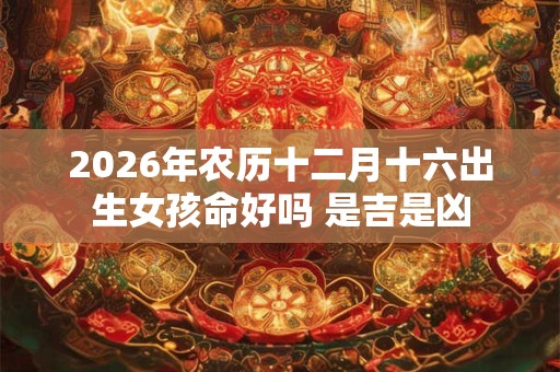 2026年农历十二月十六出生女孩命好吗 是吉是凶