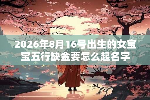 2026年8月16号出生的女宝宝五行缺金要怎么起名字