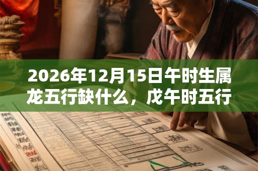 2026年12月15日午时生属龙五行缺什么，戊午时五行缺什么