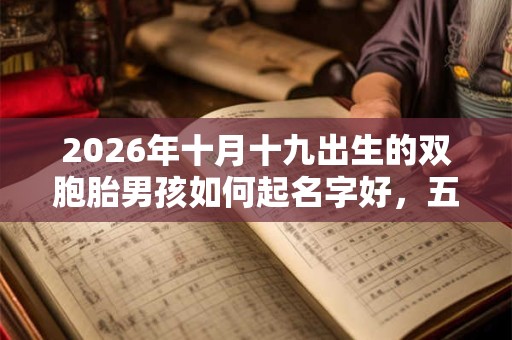 2026年十月十九出生的双胞胎男孩如何起名字好，五行属什么？