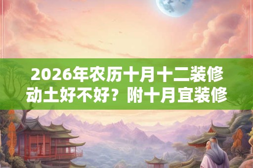2026年农历十月十二装修动土好不好？附十月宜装修日子表